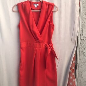 Calvin Klein Sleeveless Orange Wrap Dress Size 4